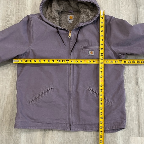 Carhartt Sherpa Lined Sandstone Duck Jacket Coat WJ141 Womens XL Lilac Workwear - Picture 6 of 15
